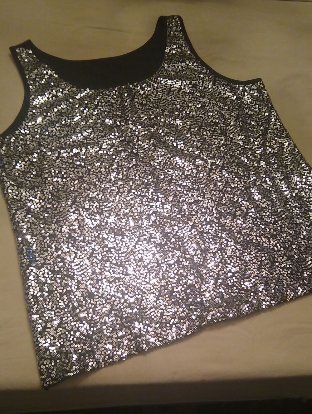 Silver Sequin Tank Top
